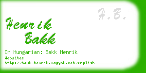 henrik bakk business card